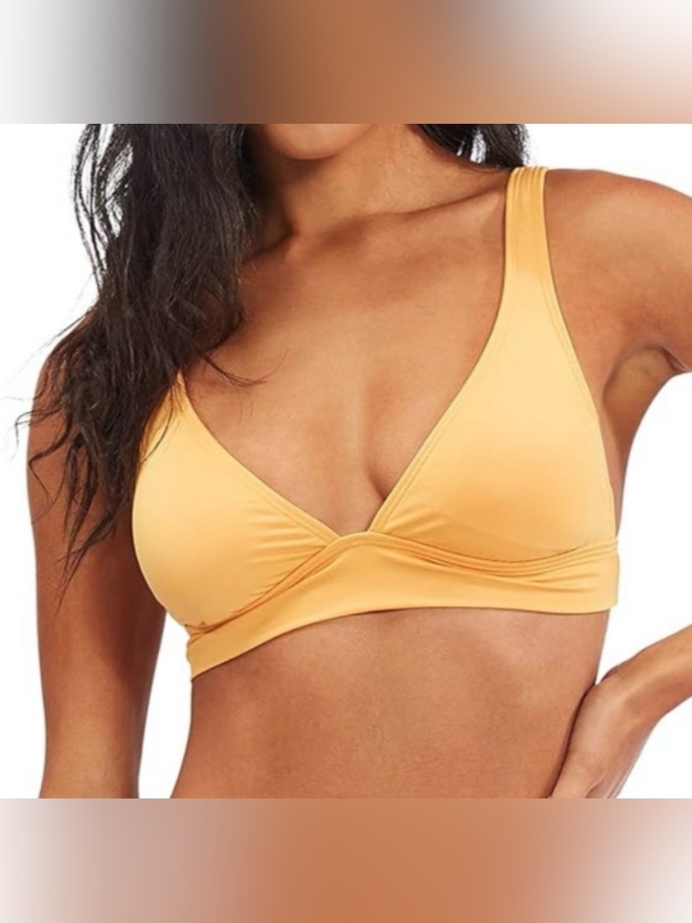 NWT Billabong Classic Solid Swim Bikini Top Marigold Orange Size Large